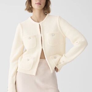NWT J.Crew Odette sweater lady jacket with jewel buttons size M
